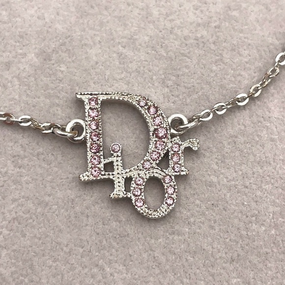 Auth Christian Dior CD Logo Pink
Rhinestones SV Bracelet - Picture 8 of 11